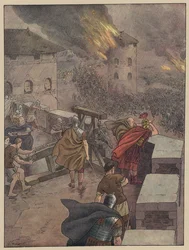 Römisches Elsass von Horden barbarischer Eindringlinge überflutet